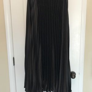 Pleated silky maxi